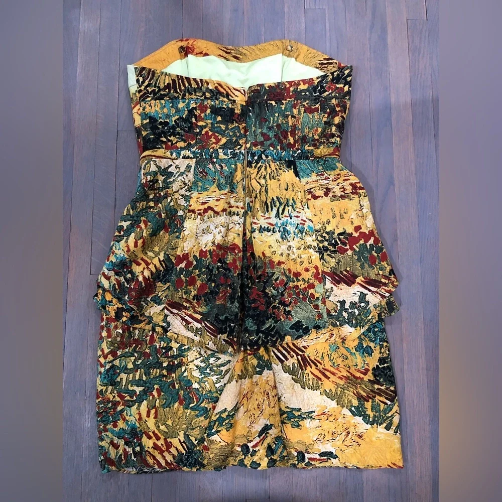 107. Tracy Reese Floral 100% Silk Cocktail Dress with adjustable belt - Picture 3 of 9